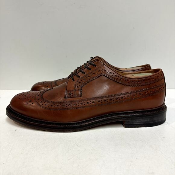 VERY GOOD J. Crew x Grant Stone Ludlow Wing Tip Longwing Derby Brogue Brown 10.5 main image 9